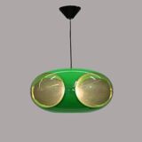 Massive Belgium Space Age UFO Lamp, Green Mid-Century Modern Lighting