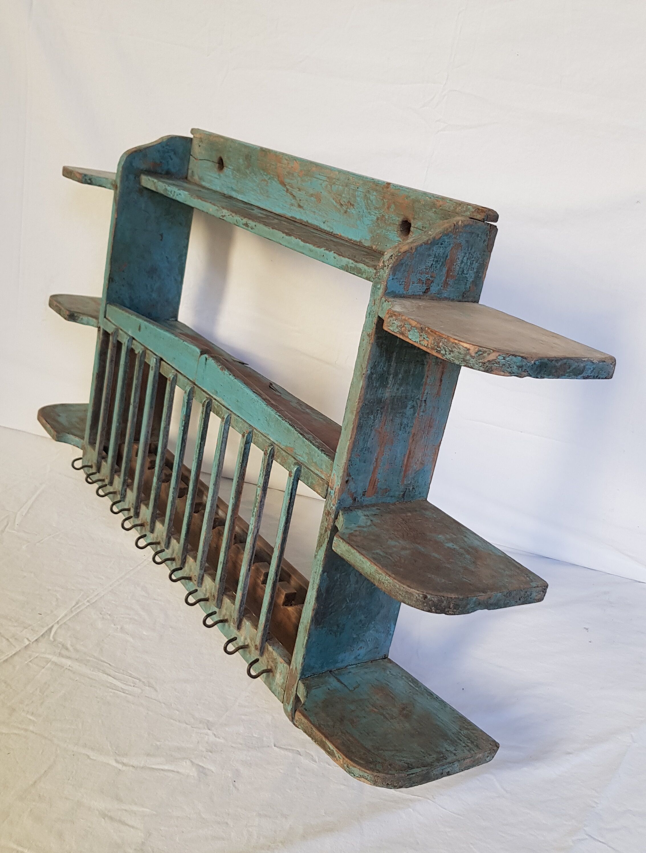 Old wall shelf - Burmese teak rack - 78 x 13 x 47 cm