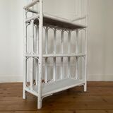 Bookcase vintage rattan standing shelf