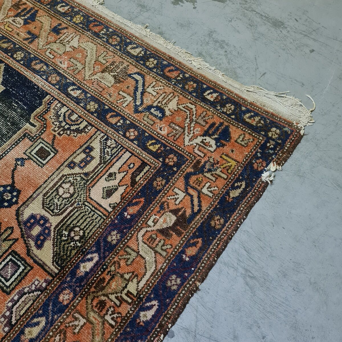 Persian Hand Knotted Wool Hamadan Carpet. Mid 20th Century.