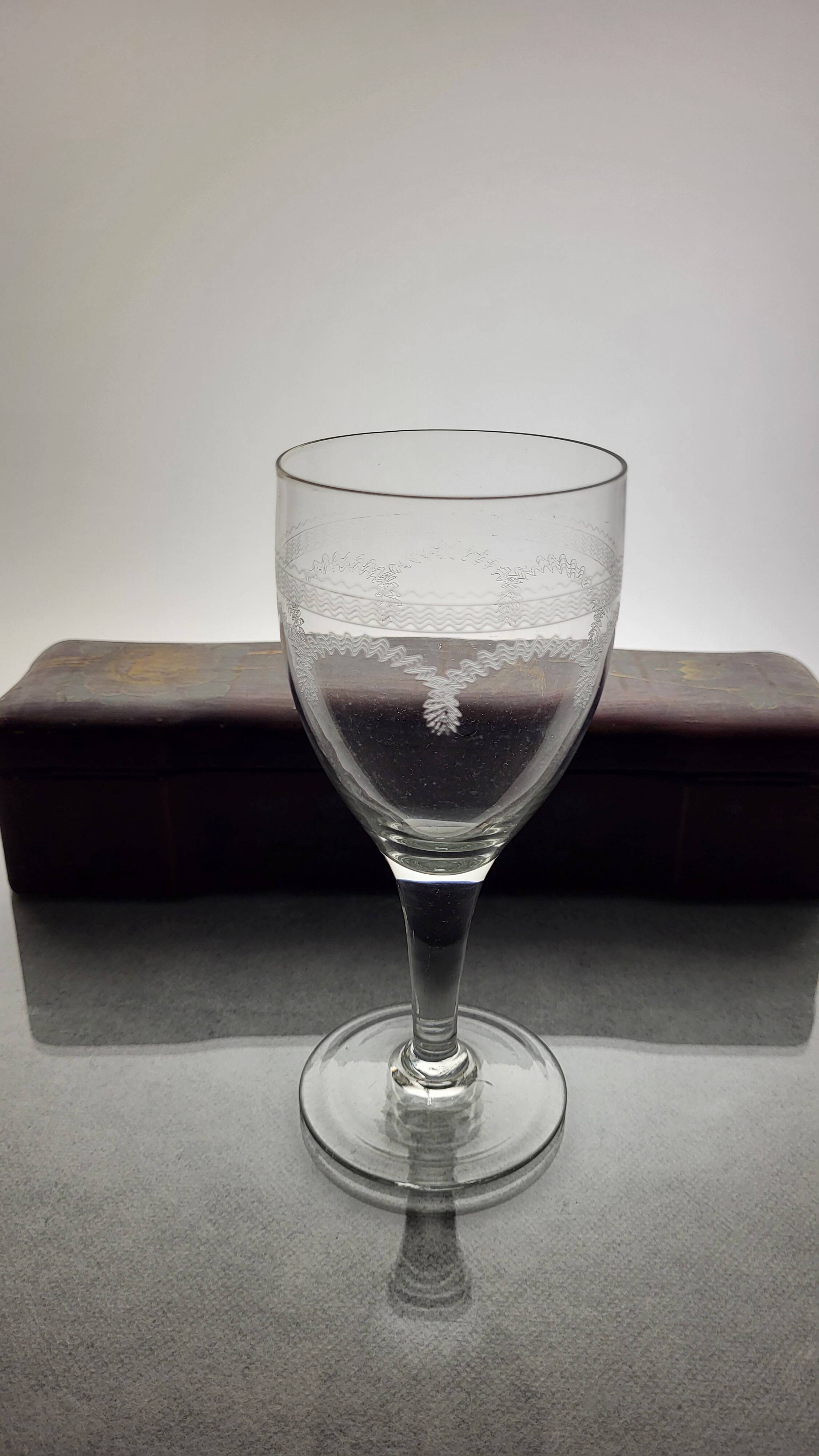 6 mismatched old wine/water glasses from the early 20th century.