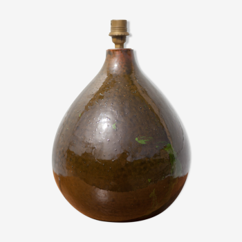 Glazed terracotta lamp, vintage ball lamp