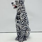 Ceramic Statue Leopard White