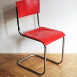 Bright Red 1950's Modernist cantilevered Chair