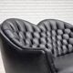 1960s, Scandinavian sofa in black furniture leather.