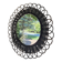 Vintage black rattan flower mirror