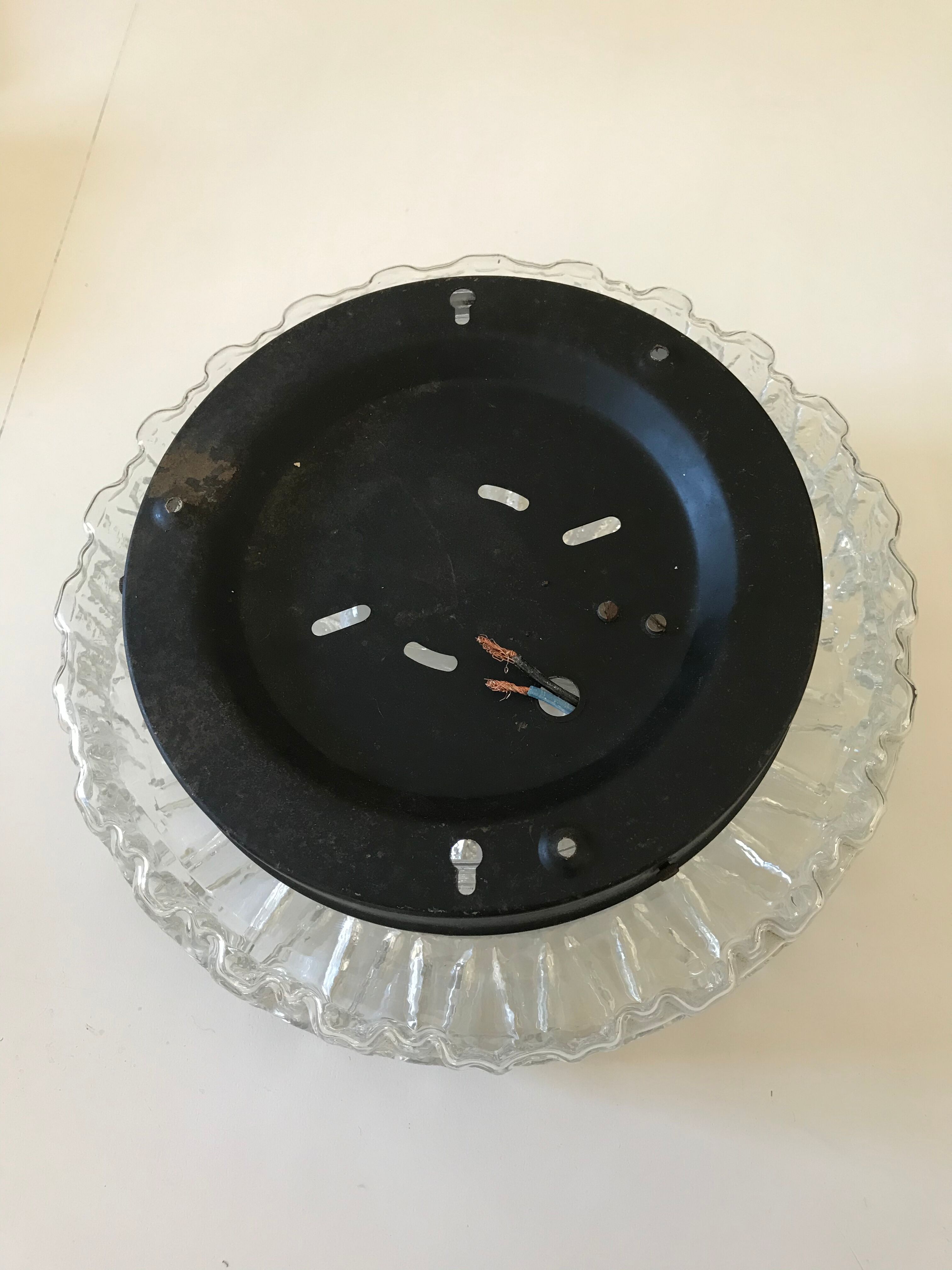 Moulded glass ceiling light circa 1960