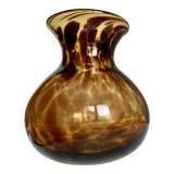 Vase verre soufflé "écaille de tortue" vintage 1960