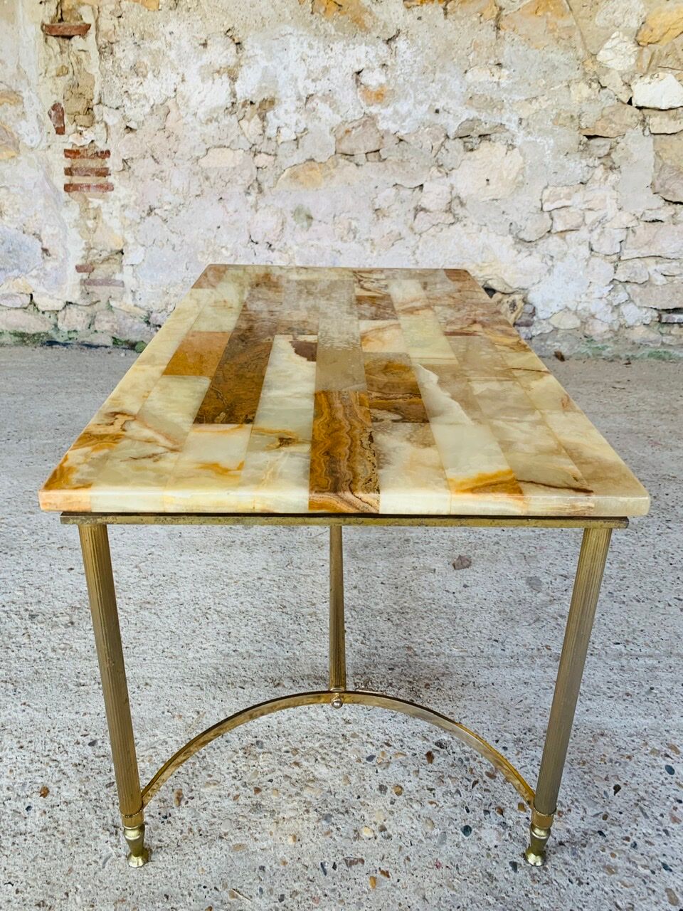 Vintage coffee table in marble and onyx circa 60/70