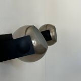 Pair of adjustable wall lights, chrome and matte black metal, France 1970