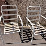 Stackable Garden Armchairs with Elastic Ropes, 1970s, Set of 6