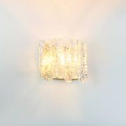 Pair Of Mid Century Ice Glass Wall Lamps From Kalmar Franken, Austria,1960s