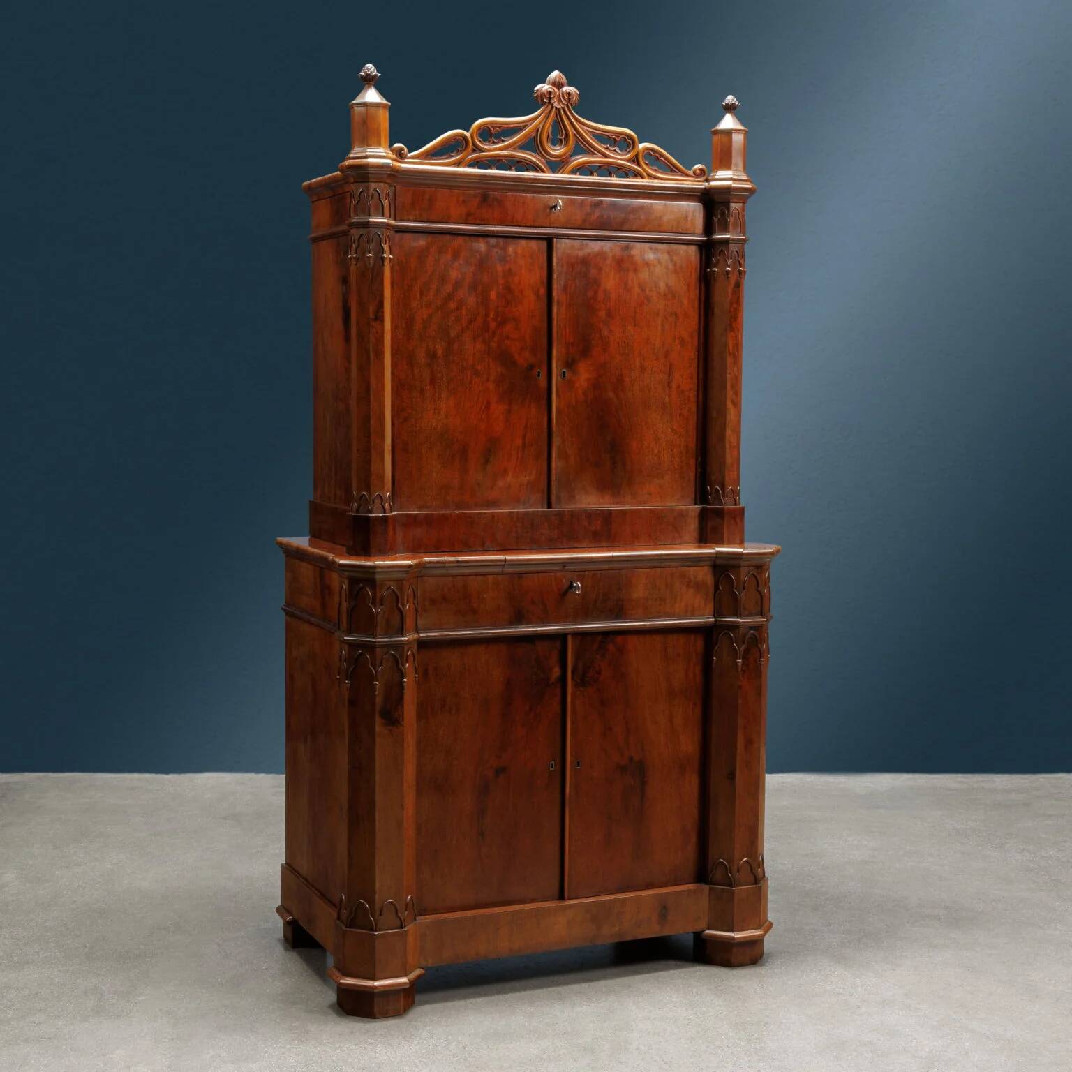 Ancient Piedmontese cabinet in wood, Italy, 19th century