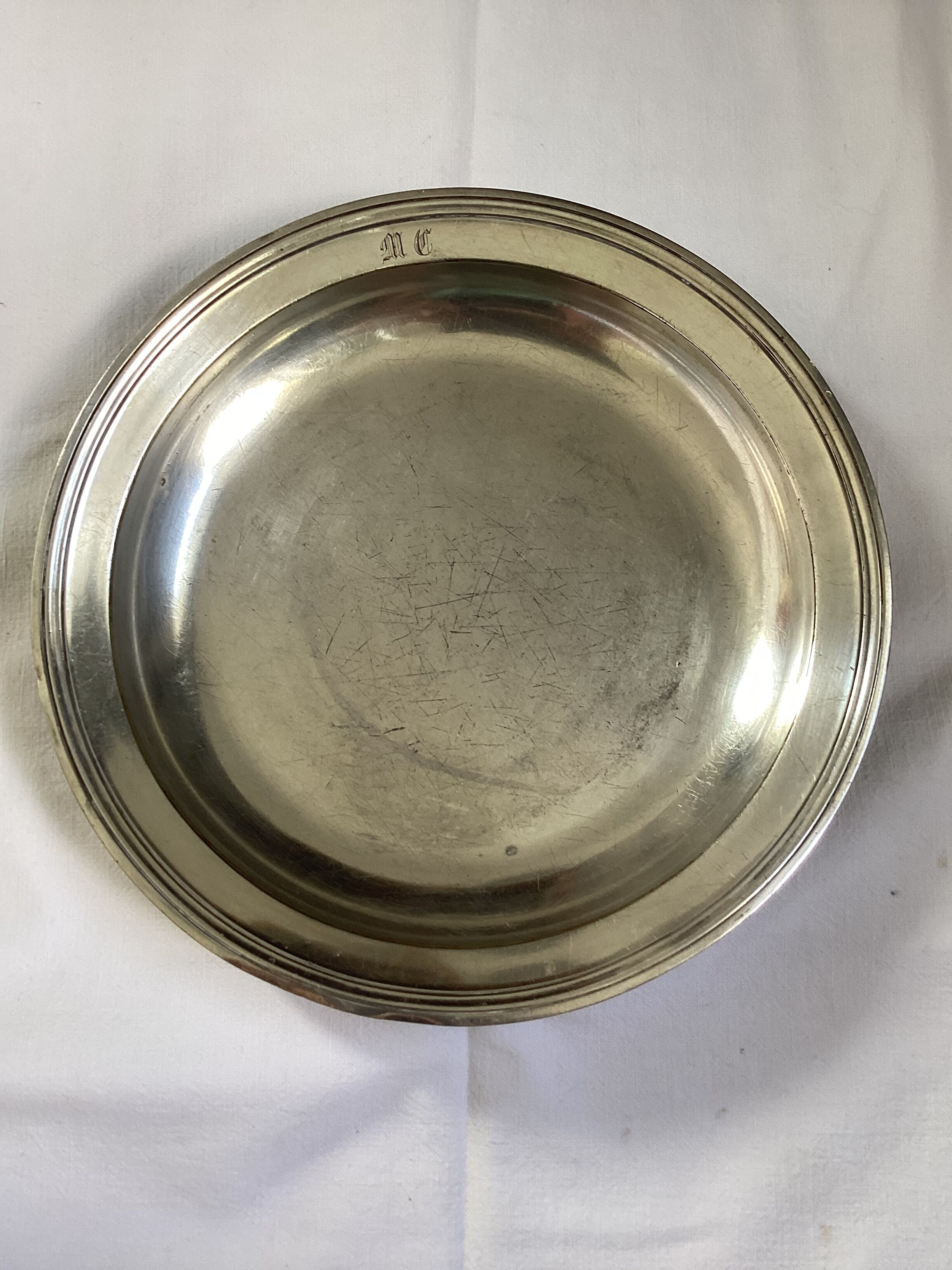 Old Christofle silver metal dish dimension: height -3cm- diameter 25cm-