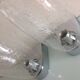 Pair of vintage 1970s-80s glass and chrome wall lights with teardrop shapes