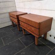 Pair of Scandinavian teak bedside tables from the 1960s.