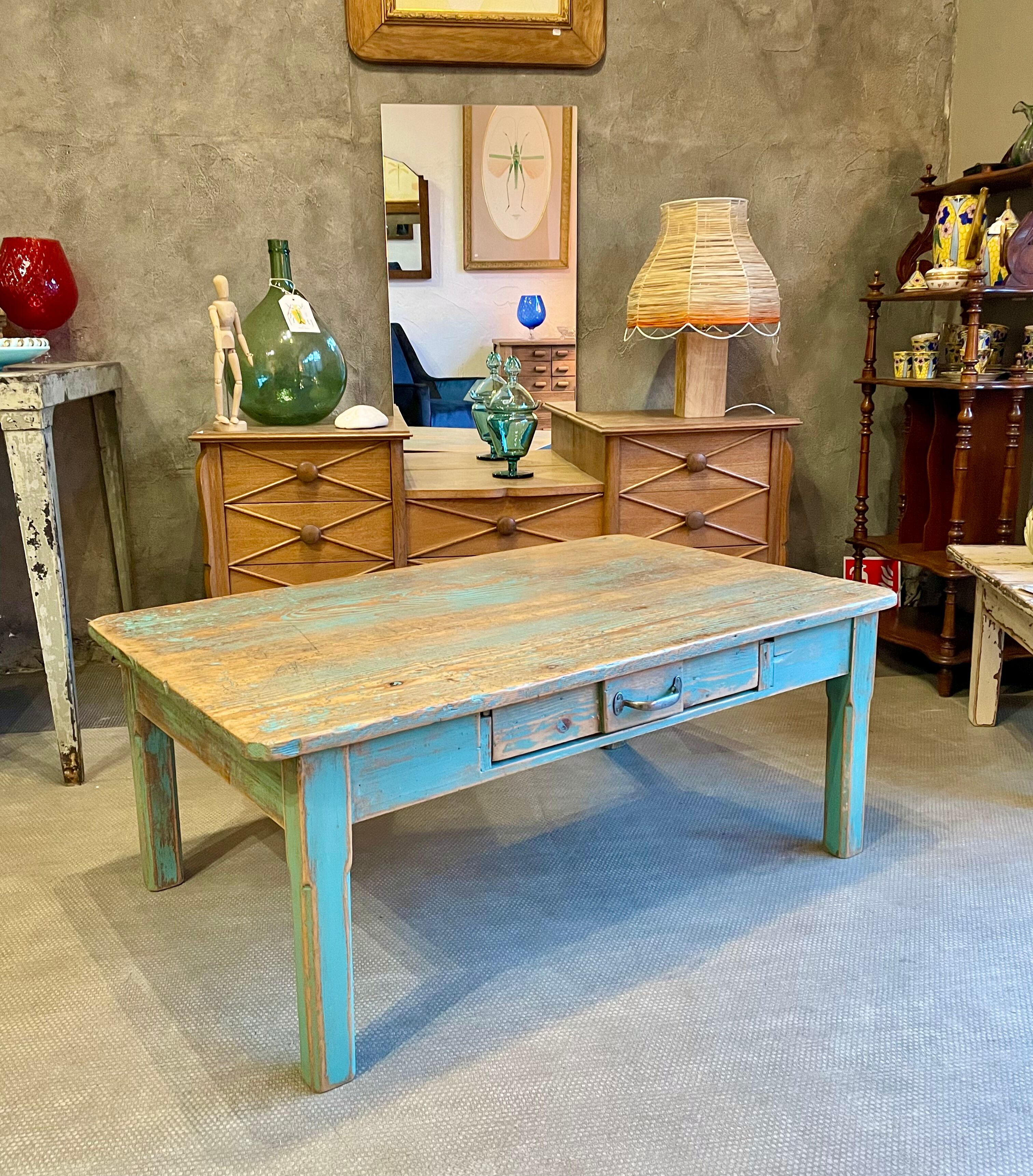 Vintage blue coffee table