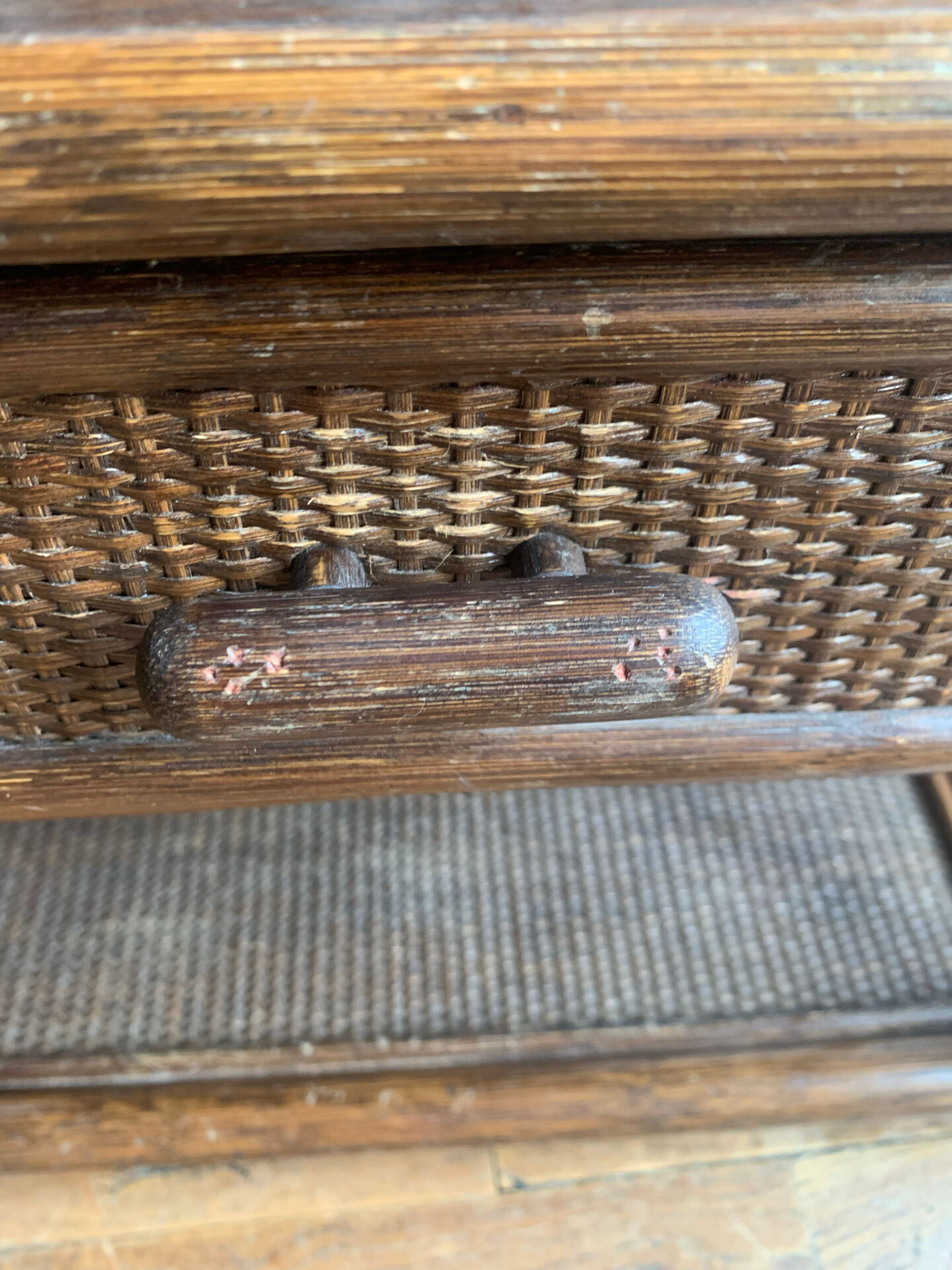 Pair of rattan bedside tables