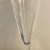 6 champagne flutes Cristal d'Arques, model Pyramide in crystal, 1980
