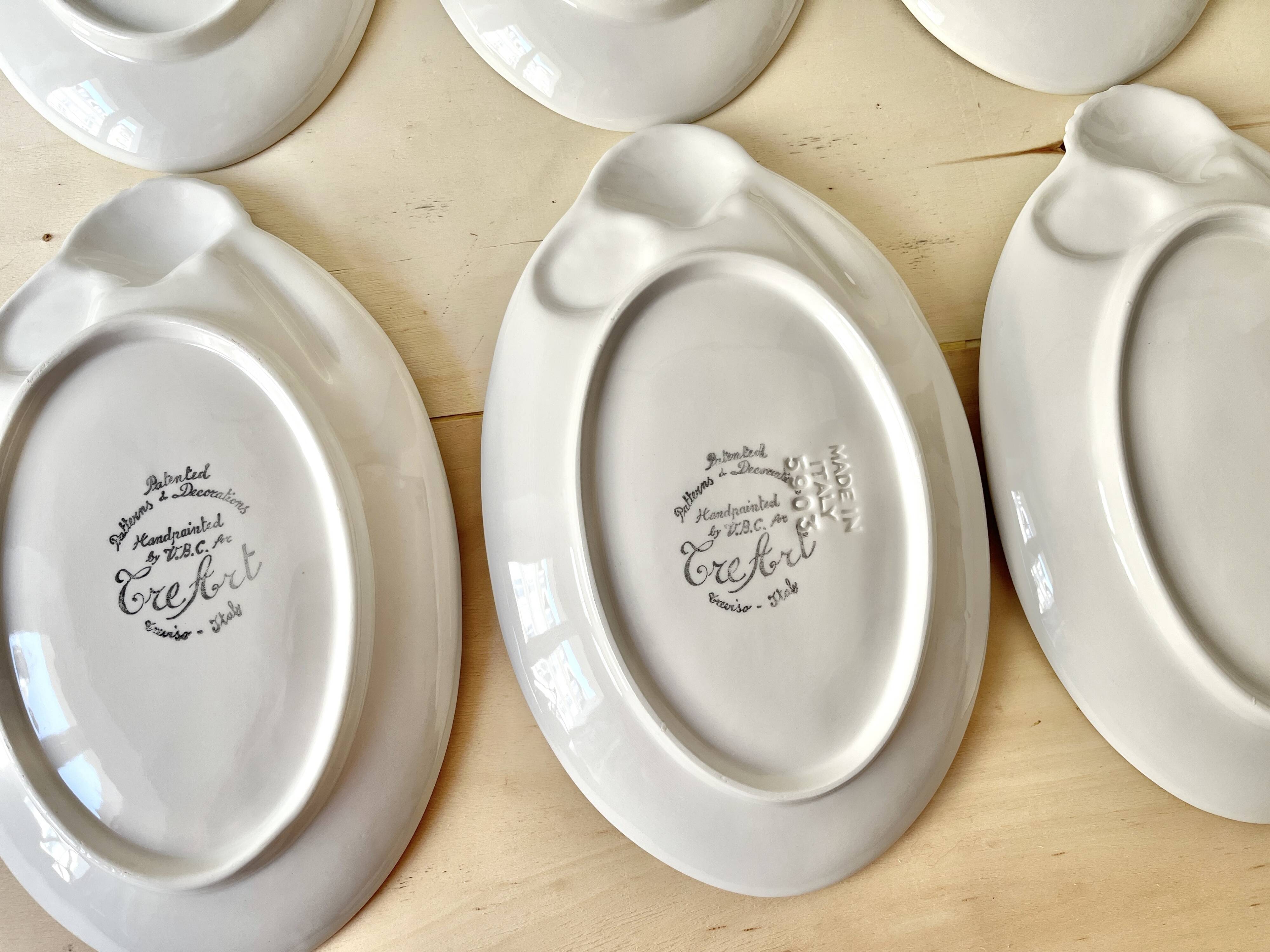 Vintage Italian majolica plates, seafood plates.