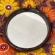 Miroir rond plastique chocolat vintage 1970