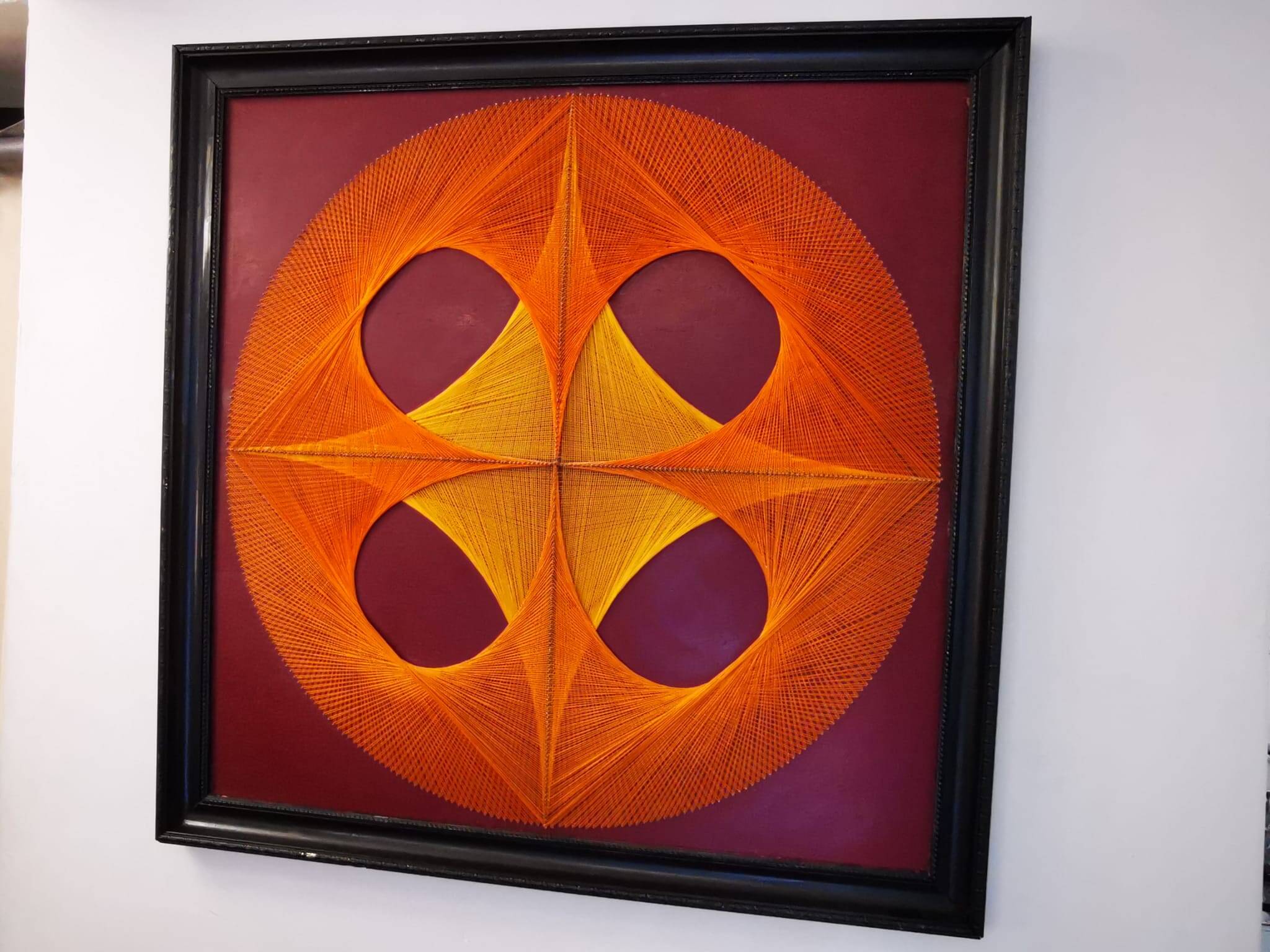 Vintage stretched wire painting from the 70s