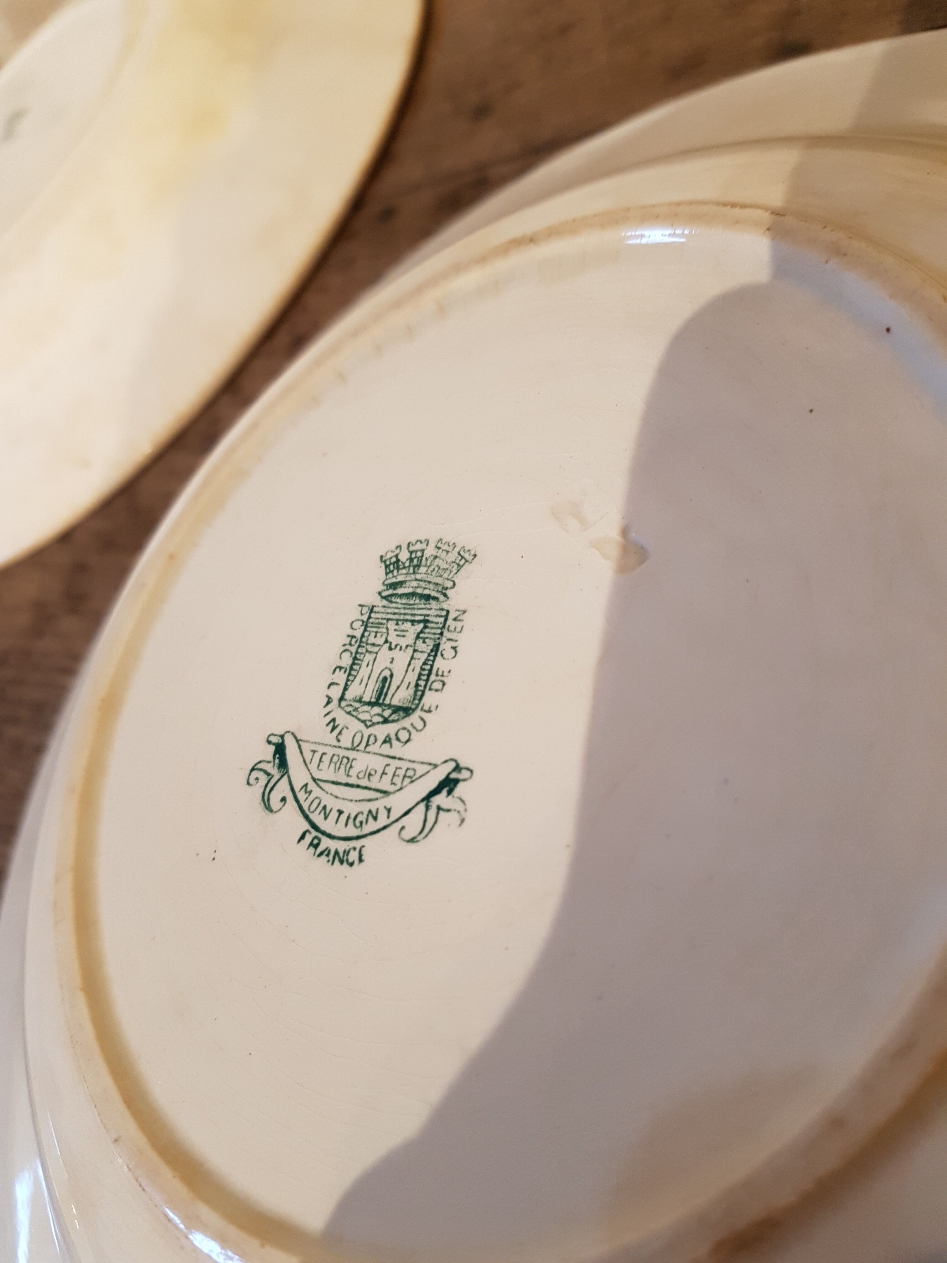 Series of 6 soup plates Earth iron