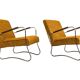Pair Of Mid Century Orange Armchairs From Fabryka Mebli Wschód Zadziele, 1950s