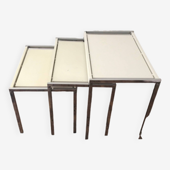 Wood and metal nesting tables 1970