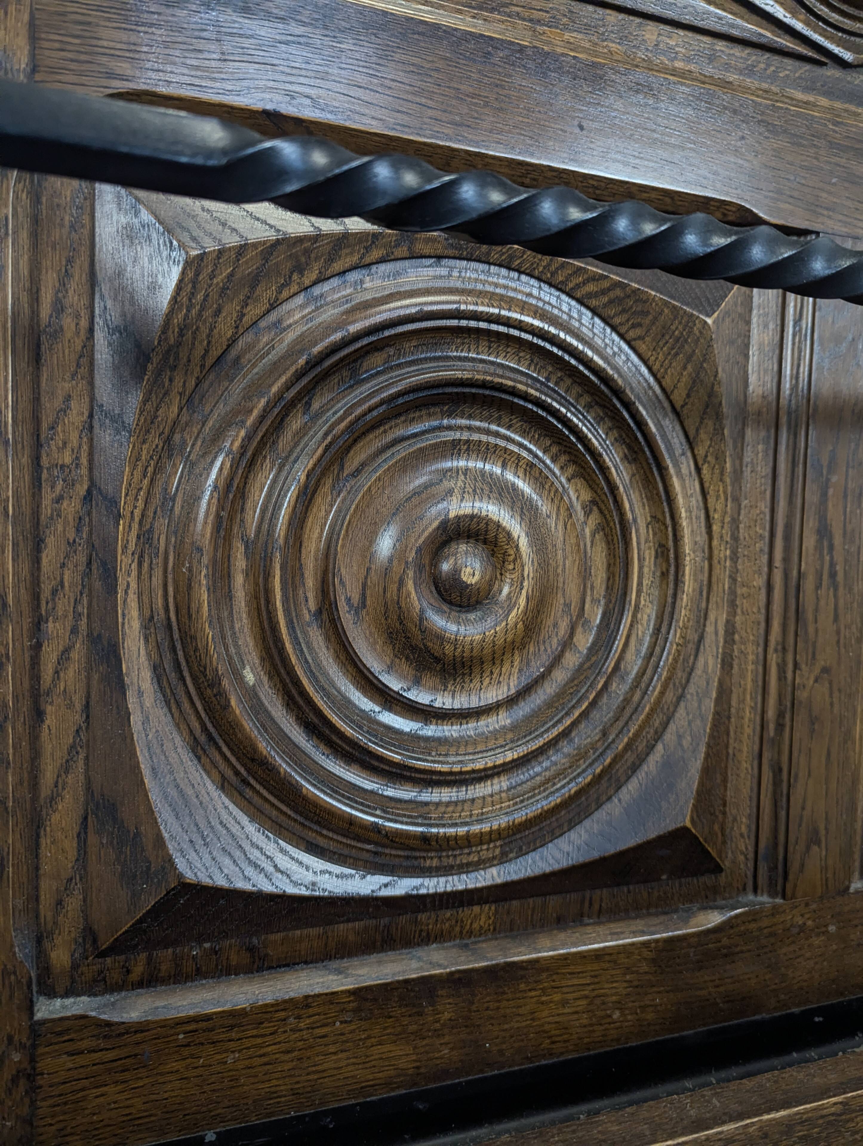 Coat rack in oak in the spirit of Dudouyt.