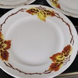 Set of 10 Bohemian dessert plates Orchies Moulin des Loups