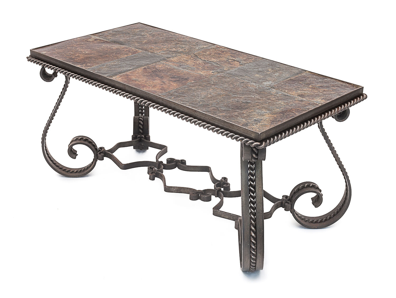 Wrought iron coffee table Merceris 1950
