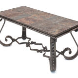 Table basse en fer forgé Merceris 1950