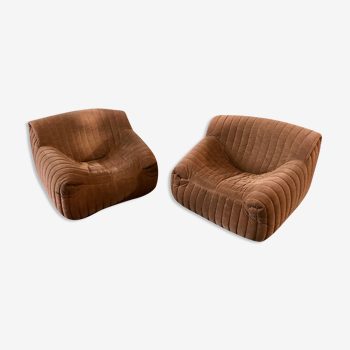 Pair of 'sandra' armchairs by Annie Hieronimus for Cinna, 1977