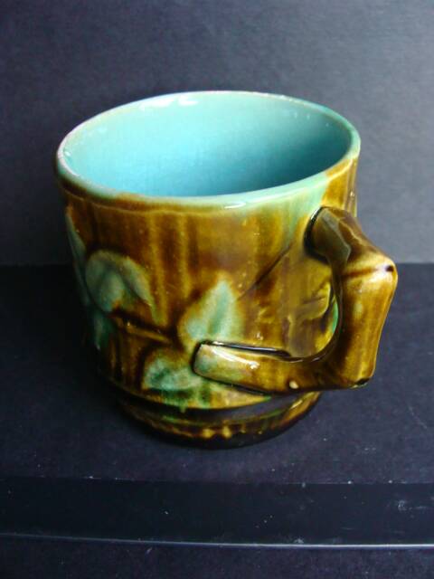 Antique bamboo slipware cup