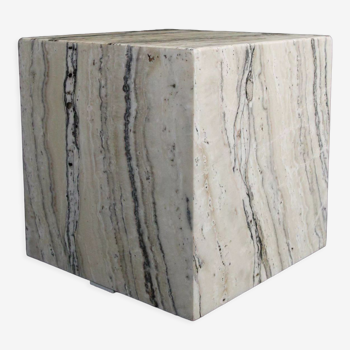 Coffee table, cube, side table in white and gray marble