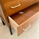 Commode 4 tiroirs en bois et métal noir années 1960