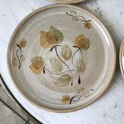 set of 4 sandstone dessert plates Niderviller Doria Ste Radegonde hand painted white years
