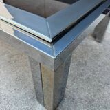 1970s smoked glass chrome coffee table