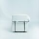 Dutch design Rob Eckhardt chaise longue white leather tubular steel, 1980s