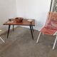 Coffee table mid-century compass legs