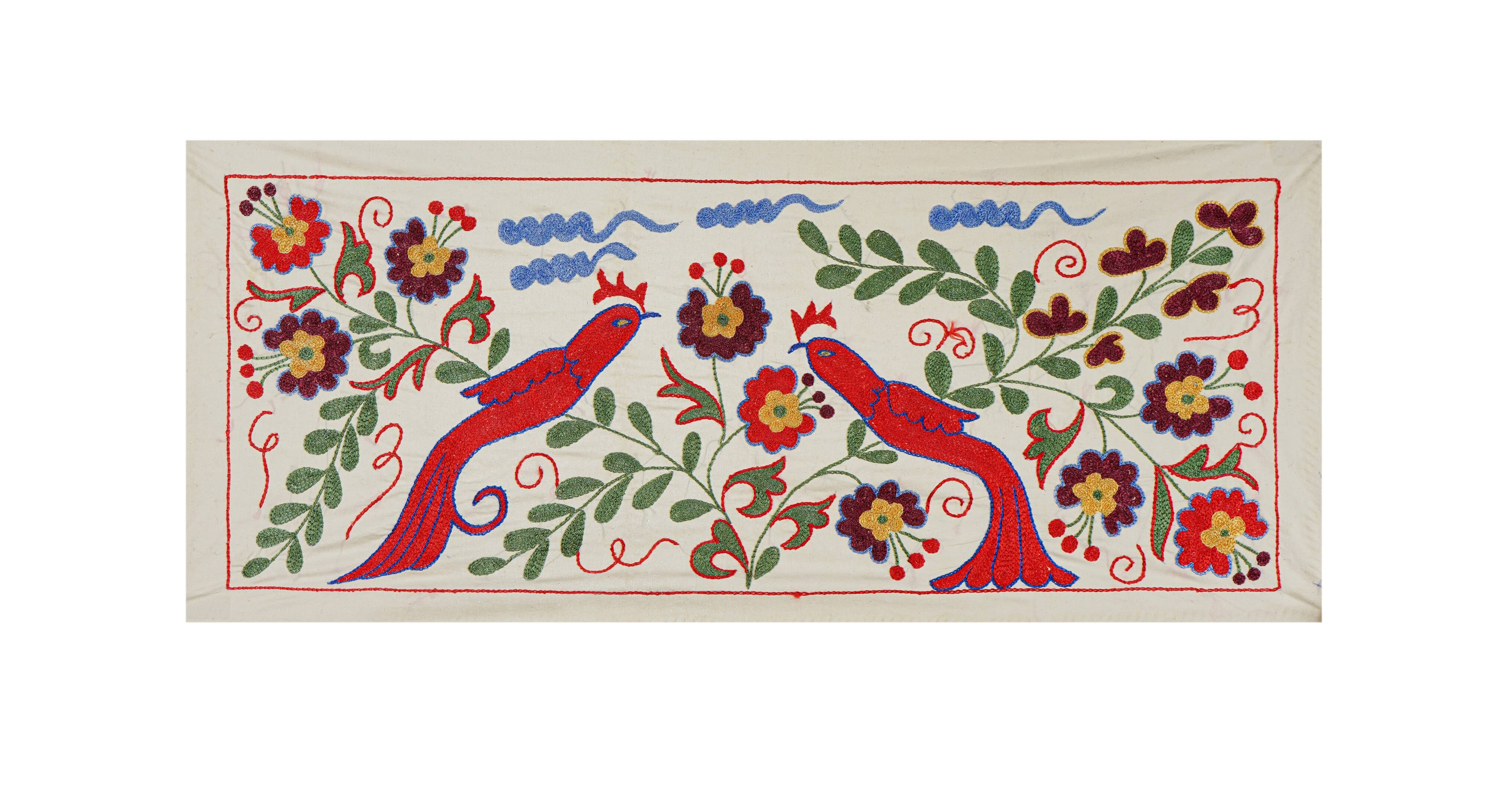 Vintage Turkish rug hand-knotted 44x96 cm