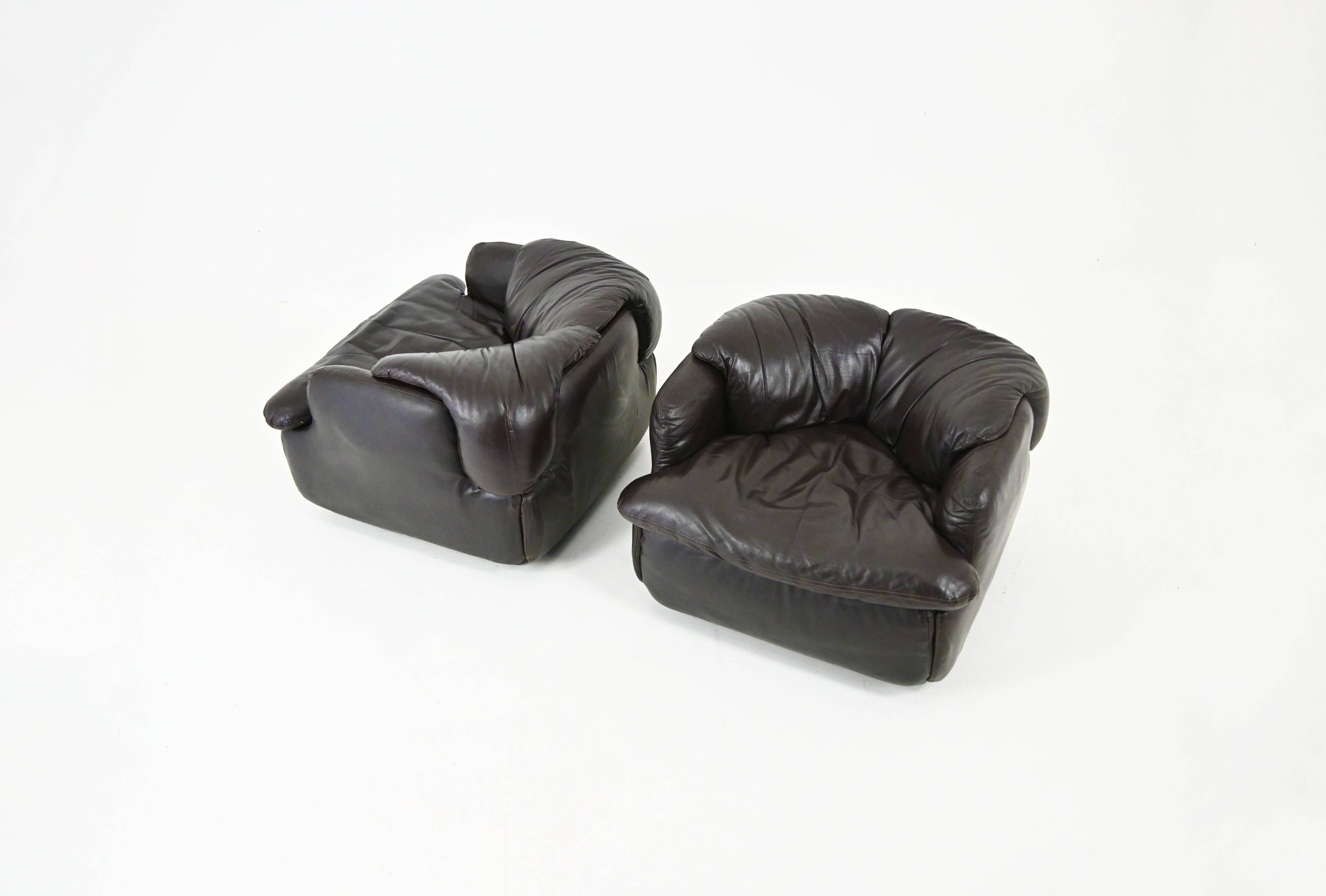 Fauteuils « Confidential » par Alberto Rosselli pour Saporiti Italia, 1970