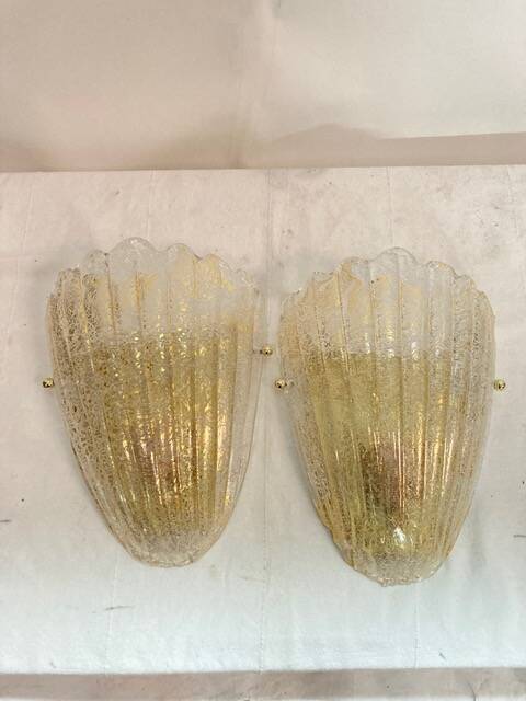 Pair of murano glass sconces