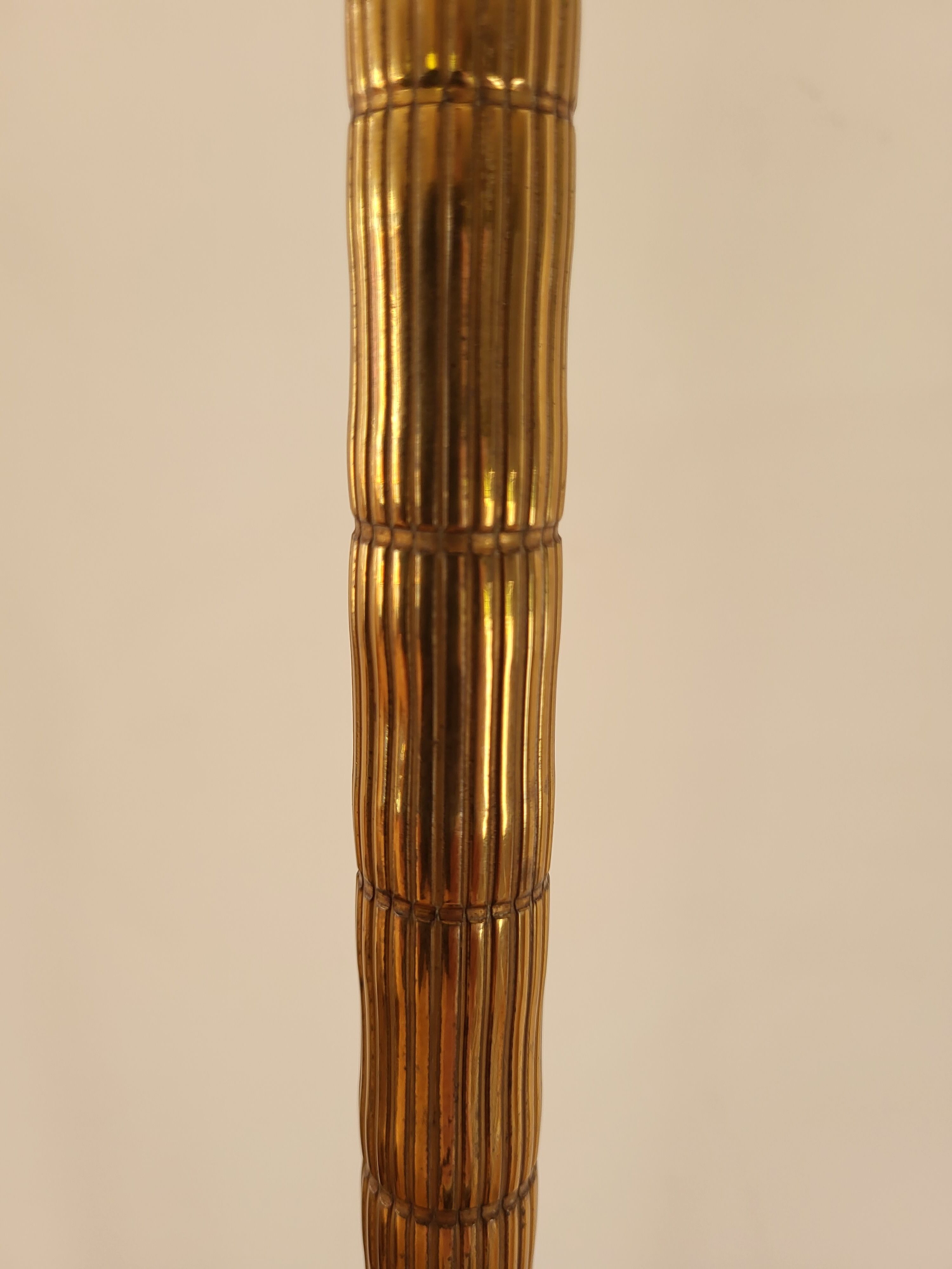 Bronze floor lamp with bamboo effect