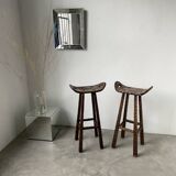 Pair of brutalist high stools