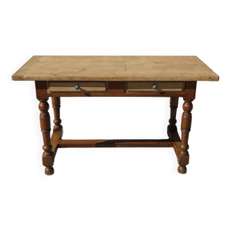 Rustic desk table in solid oak
