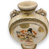 Pair of Japanese earthenware gourd vases from Satsuma