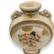 Pair of Japanese earthenware gourd vases from Satsuma
