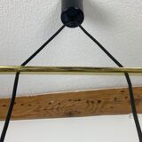 Suspension globes 2 feux, verre et laiton, années 50